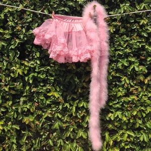 Pink tutu and feather accessory